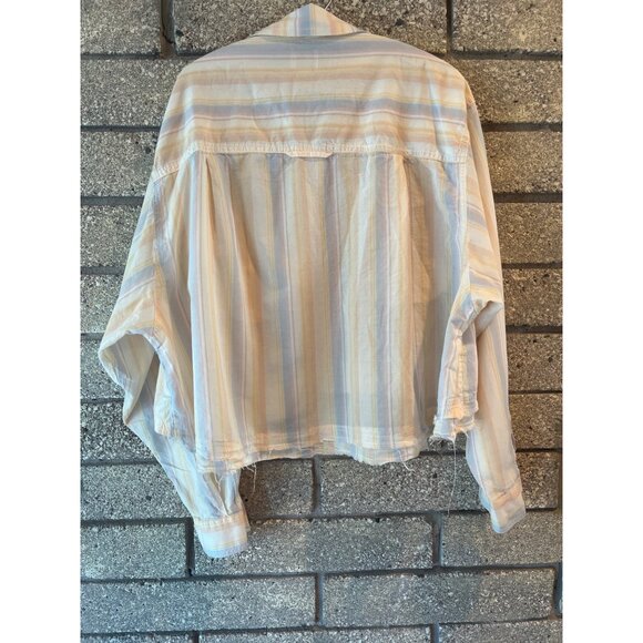 BDG Urban Outfitters Striped Pastel Button-Up Cropped Shirt L - Picture 11 of 11